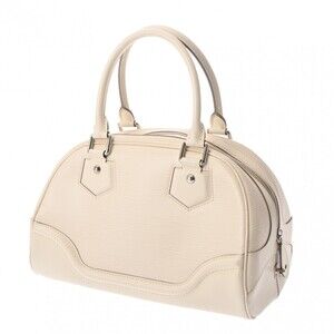 Louis Vuitton Leather Epi Handbag Ivory White Bowling Montaigne